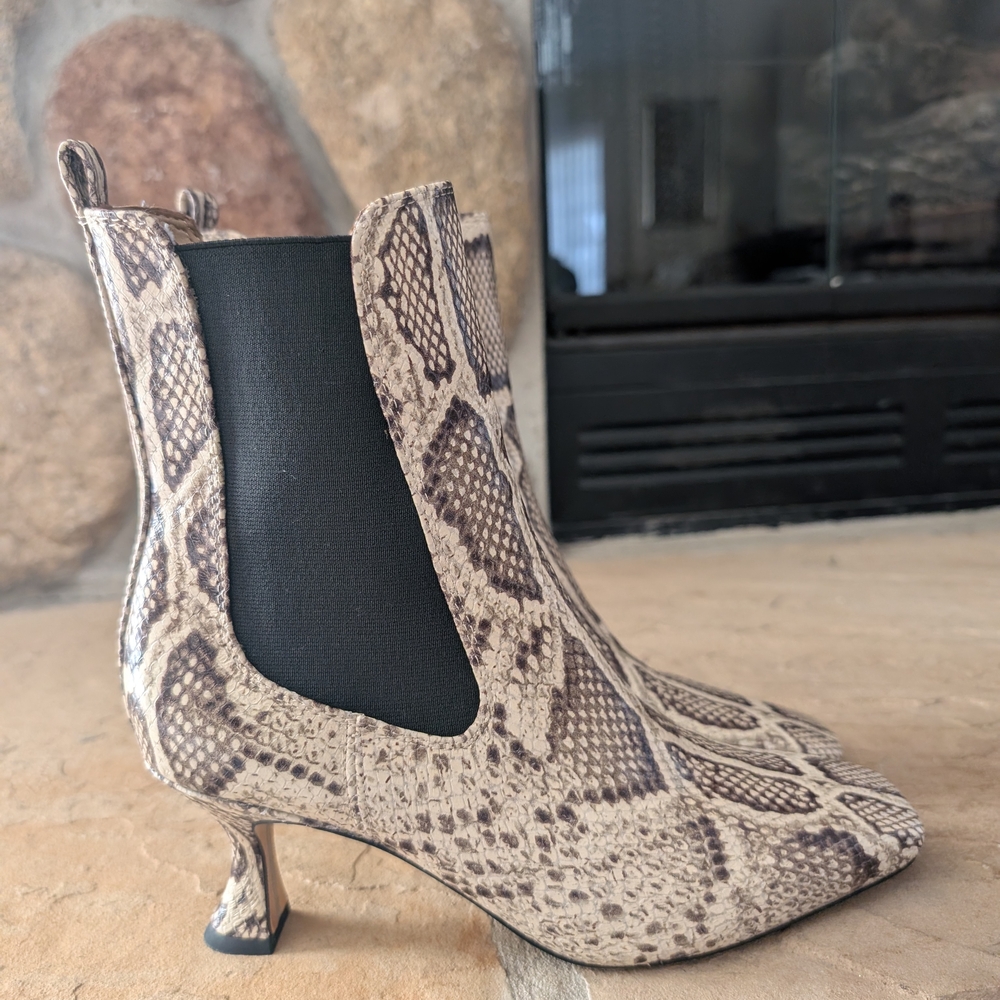 Sam Edelman Snakeskin Heeled Boots
